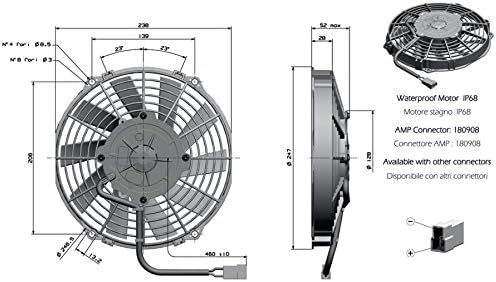 GC Resfriamento 90050220-9 Médio de desempenho elétrico Fan Pusher