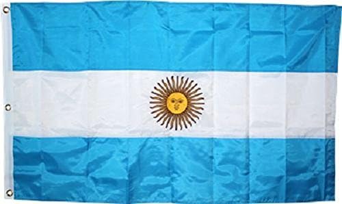 5x8 Argentina Bordado Bordado Bordado de Nylon 5'x8 'Banner 3 ilhós de latão com clipes