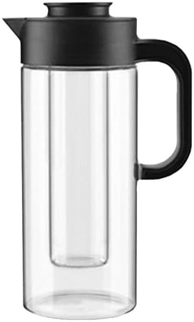 Razzum 1500 ml de vidro com tampa, água transparente para bebidas quentes/frias, bebida fria, chá gelado e xícaras de suco