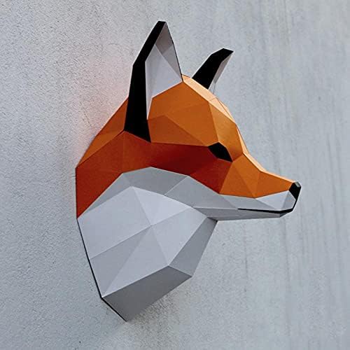 WLL-DP Creative 3d Fox Head Wall Decoration Handmade Origami Puzzle Diy Paper Sculpture Paper Modelo
