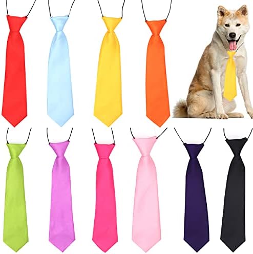 Petunny Grandes Dog Laços, 10pcs Calha de cachorro laços para cães grandes cor de cor sólida cães gravata de gato