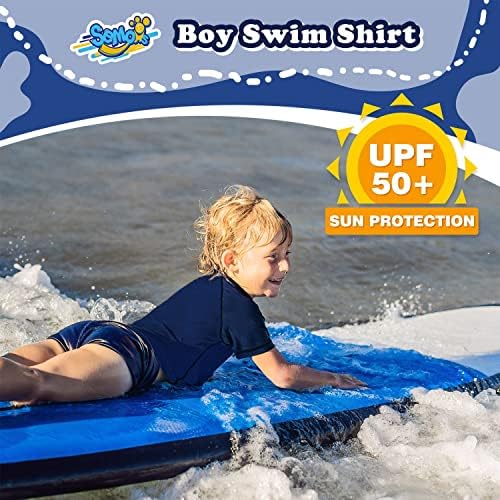 Camisa de natação para garotos para meninos Manga curta para crianças jovens de jovens camisa de água upf+ 50 camisa de natação seca