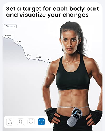 Fita de medição corporal renpho, modelo de medição de modelo atualizado para o corpo, fita retrátil digital inteligente para perda de peso, ganho muscular, fisicultura de fitness, polegadas e cm
