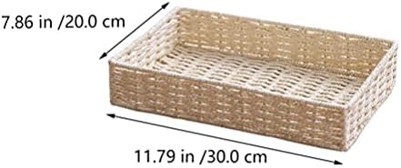 Doitool Wicker Bins de armazenamento de armazenamento de armazenamento de papel corda Bin Bin Rattan Wicker cesto