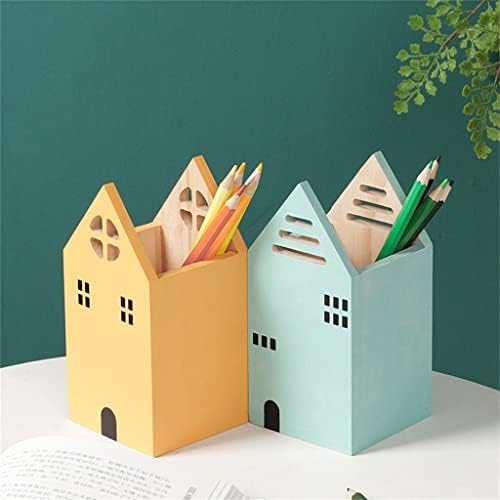 Feer lápis Copo de madeira portador de caneta fofa Caixa de armazenamento em forma de casa escolar papelaria titular da caneta
