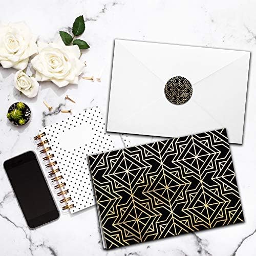 Smart Scribbles 50 Cartões de felicitações variadas - Cartões de anotações em branco 4x6 'com envelopes e adesivos combinando - 10 designs diferentes para todas as ocasiões - cartões de agradecimento, aniversário, negócios e muito mais