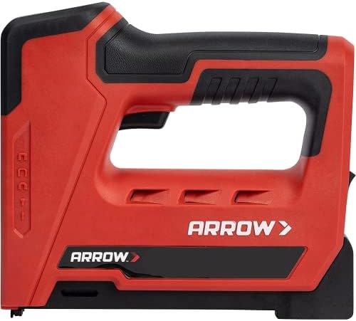 Arrow ET501C sem fio 5 em 1 Grilhão profissional e unhas, grampeador de arame alimentado por bateria e prego Brad para estofamento,