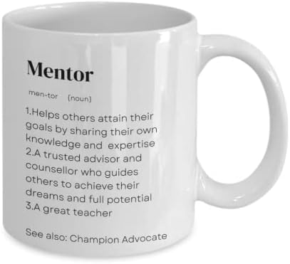 Presente de caneca de definição de mentor para professor ou líder, agradecendo o presente para o Natal para o chefe de funcionários