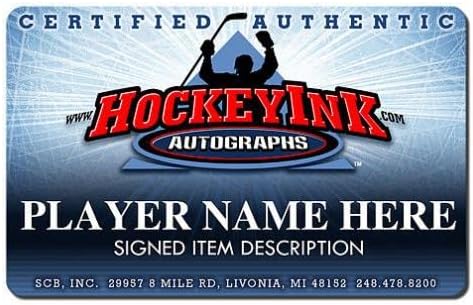 Bryan Trottier assinou o NHL 100 Official Game Puck - HOF 97 - New York Islanders - Autografado NHL Pucks