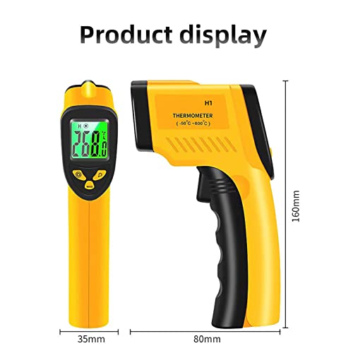 Medidor de temperatura portátil, -50-550 ℃ Não contato Termômetro infravermelhado Economias de Dados de Backlight Função para uso industrial