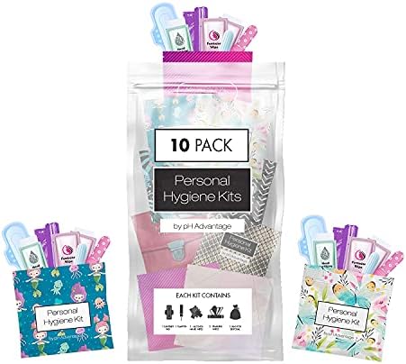 Kit menstrual all-in-one 10 pacote-cores variadas | Conveniência em movimento | Pacote de kit de período para viajar,