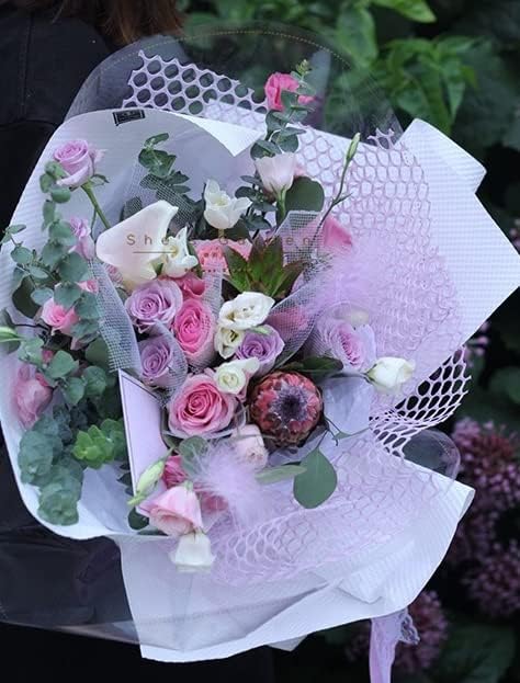 Flor embrulhando malha de papel círculo de imóveis holos wrappers flora de buquê Floral Bouquet Pacote de papel Florist Packaging