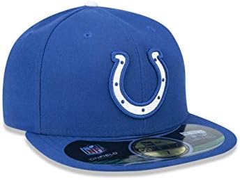 NFL Mens Indianapolis Colts no campo 5950 Cap de jogo azul real por New Era