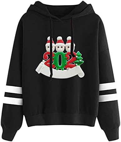 uikmnh teen menina capuz de manga longa de primavera de primavera de natal gnome natal casual tops com capuz