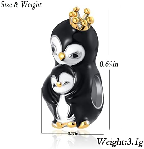 Dwjsu Mãe Filha Penguin Charm Mom Família Coroa Cute animal