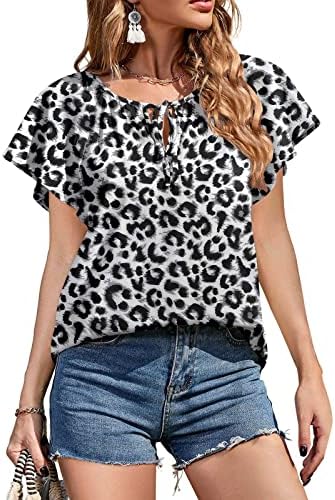 Sorto para mulheres Manga curta Pescoço quadrado Vintage Listrtou Summer Trendy Casual Tops Breathable plus size