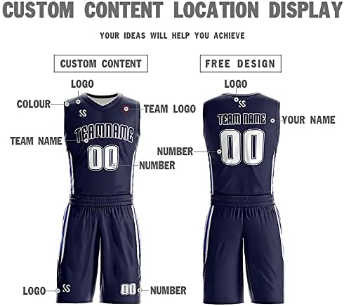 Jersey de basquete personalizado uniforme reversível Adicione qualquer nome de nome da equipe colete esportivo personalizado para homens/jovens