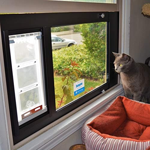 Endura Flap Pet Door para janelas de faixa | Inserção de janela com eficiência energética com retalho isolante de camada dupla |