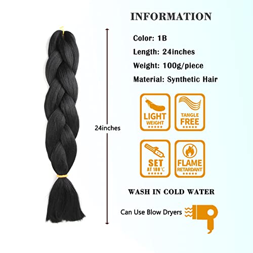 Extensões de cabelo de traidora de cerisun 24 polegadas, trança de jumbo kanekalon, 3pcs/lote de altas temperaturas de fibra sintética Extensões de cabelo para tranças de caixa de tranças