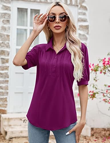 Camisas de pólo de pescoço de Micoson Women feminino