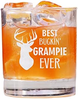 Qptadesigngift Best buckin Grampie Ever Whisky Glass - Pais Day Glass - Novo Dad Gift - Whisky Glass - Gifra de aniversário