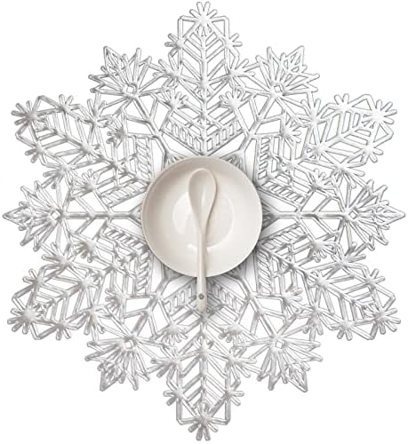 Trigo divertido Snowflake Placemats Conjunto de 6 tapetes redondos de 15 polegadas de 15 polegadas resistentes ao calor