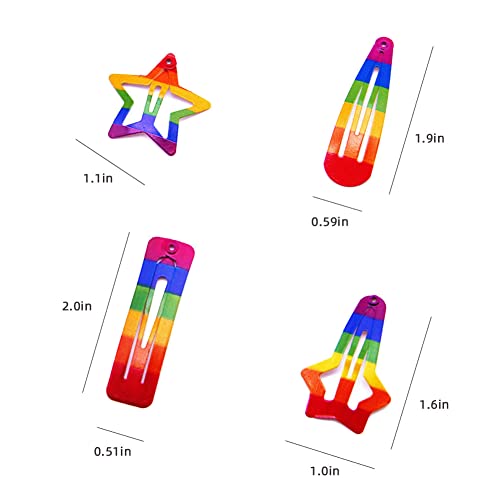 6 Clipes de encideamento do arco -íris, acessórios de cabelo arco -íris de orgulho sem barretas de cabelo de metal deslizante para