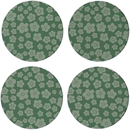 Floral Spring Green 4 x 4 Absorda de cerâmica absorvente pacote de 4