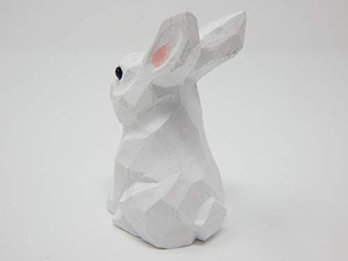 Estatueta de madeira em miniatura de coelho - pequena 2 , escultura, feita à mão, decoração, mini animais, coelho