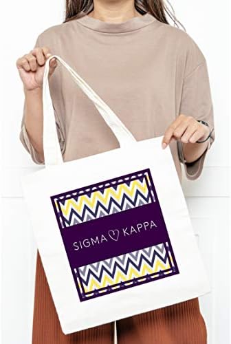 Bolsa de compras de lona da Sigma Kappa, bolsa de pano de compras reutilizáveis, bolsa de mercado, sacola de ombro e bolsa de