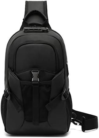 Xinteorao Anti -roubo saco de esteira para homens Mochila de ombro à prova d'água com porto de carregamento USB Black