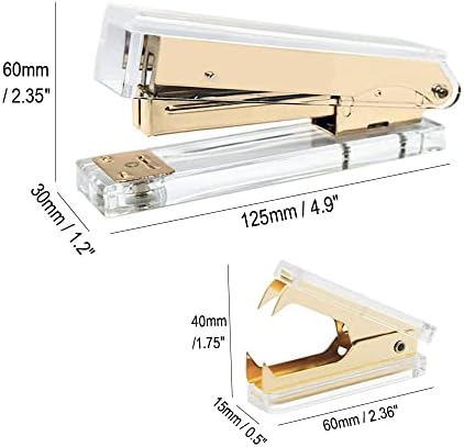 Stapleler de escritório Staples Remover Conjunto, Acrílico Clear Manual Executivo de Tons de Tons de ouro escuro e ferramenta de removedor