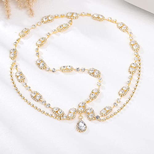 Aularo Shinestone Chain Chain Chead Jewelry Jewelry Crystal Crincho