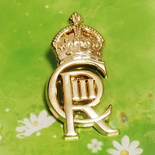 Cr deus Salvar o rei Carlos III Coronação Pin Broche Broche Golden Design Memorabilia