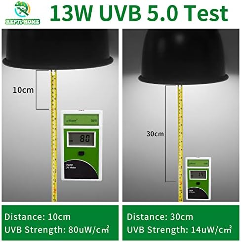 Repti Home UVB Luz de répteis 5.0, lâmpada UVB de 13W de 13W para répteis, lâmpada fluorescente compacta de terrário tropical,