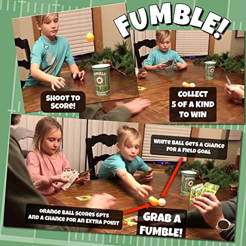 Os jogos de Thundermouse fumbem! Cartão de futebol e jogo de pong para adultos e crianças com mais de 6 anos | Cup Pong Game | Jogo divertido | Jogo de cartas de futebol