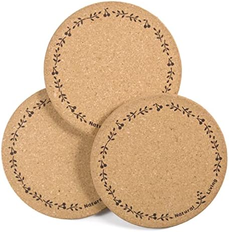 Round Cork Trivet Pads quentes para triviais de cortiça de cozinha para pratos quentes, panelas, panelas, lençóis