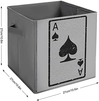 Ace of Spades Collapsible Fabric Storage Bin Cubes Organizer dobrable Box com alças