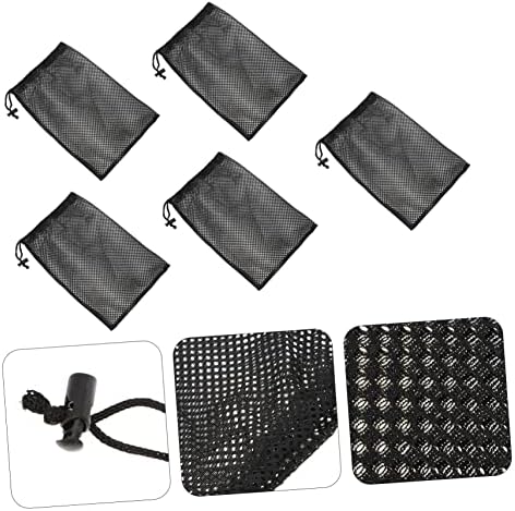 Homoyoyo 5pcs Bolsa de malha de cordão de cordão de malha de malha portátil malha de malha portátil saco de malha saco de cordão pequeno