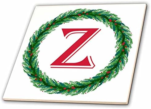 3drose Christmas Wreath Monogram Z Red Initial, Sm3dr - Tiles
