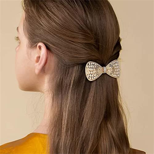 Miaohy Pearl Series Vintage Bow Pearl Claip traseiro do clipe de imprensa da touca de cabeça