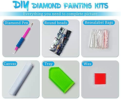 Kits de pintura de diamante gnomo para adultos - kits de arte de diamante 5D para adultos para crianças iniciantes, broca