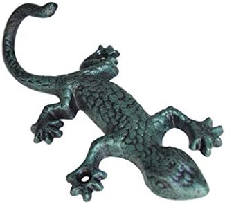 Montagem de parede Ferro fundido em forma de lagartixa em forma de gancho de chapéu cabide/ferro fundido Gancho de parede decorativo - gecko gancho de gancho de pó de avental hat hat towel parede de parede, parede suspensa de decoração de gancho de decoração