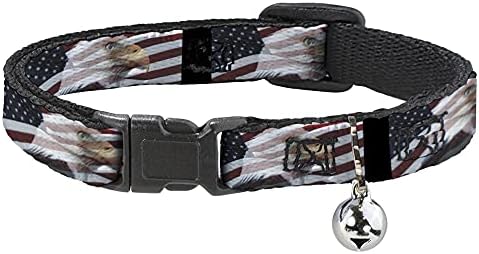 Cat Collar Breakaway American Eagle Flags 8 a 12 polegadas 0,5 polegadas de largura