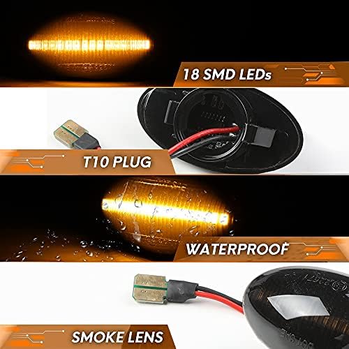 Yereash LED LATERIDO LUZES DE TURNA, INDIGADOR DO INDICADOR Conjunto da lâmpada dinâmica para Mini Cooper R50 R52 R53 2001-2006