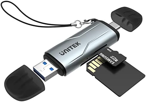 LEITOR DE CARTO MICRO SD UNITEK, USB 3.0 Adaptador de cartão de memória USB C OTG para câmera externa suporta SD Micro SD