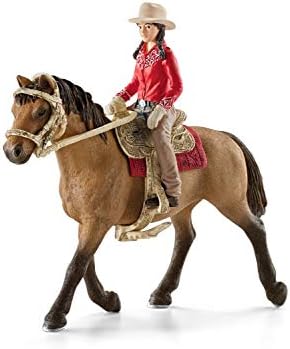 Schleich Horse Club, Brinquedos de cavalo de rodeio ocidental para meninas e meninos, Western Rider com estatueta de cavalos,