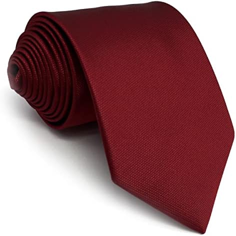 Shlax & Wing Color Solid Color Red Borgonha Cota de seda para homens laços clássicos