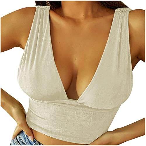 Sem mangas camisole senhoras Deep V Neck Lounge Sexy Low Cut Camisole Tops Tops Bustier t Camisetas adolescentes My My My