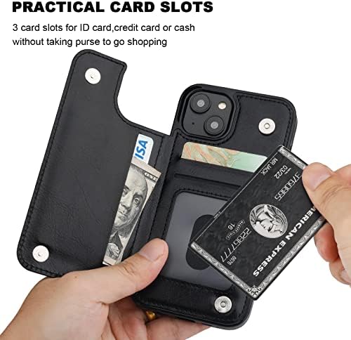 Onetop Compatível com o estojo da carteira do iPhone 14 com porta -cartas, caça -níqueis de cartão de cozinha de